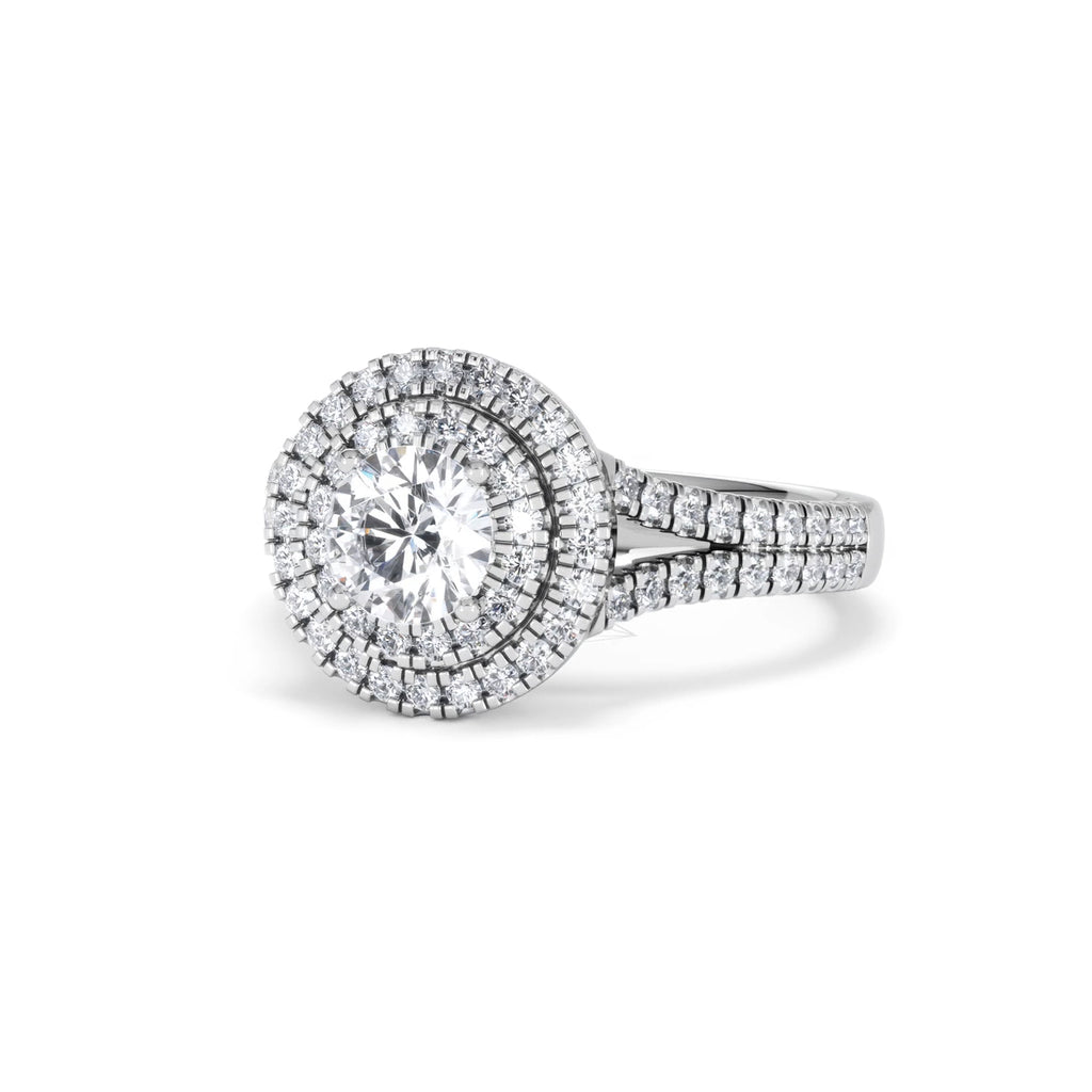 Camilla GIA Diamond Halo Engagement Ring in Platinum 1.65ct G/SI2