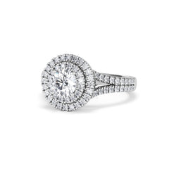 Camilla GIA Diamond Halo Engagement Ring in Platinum 1.65ct G/SI2