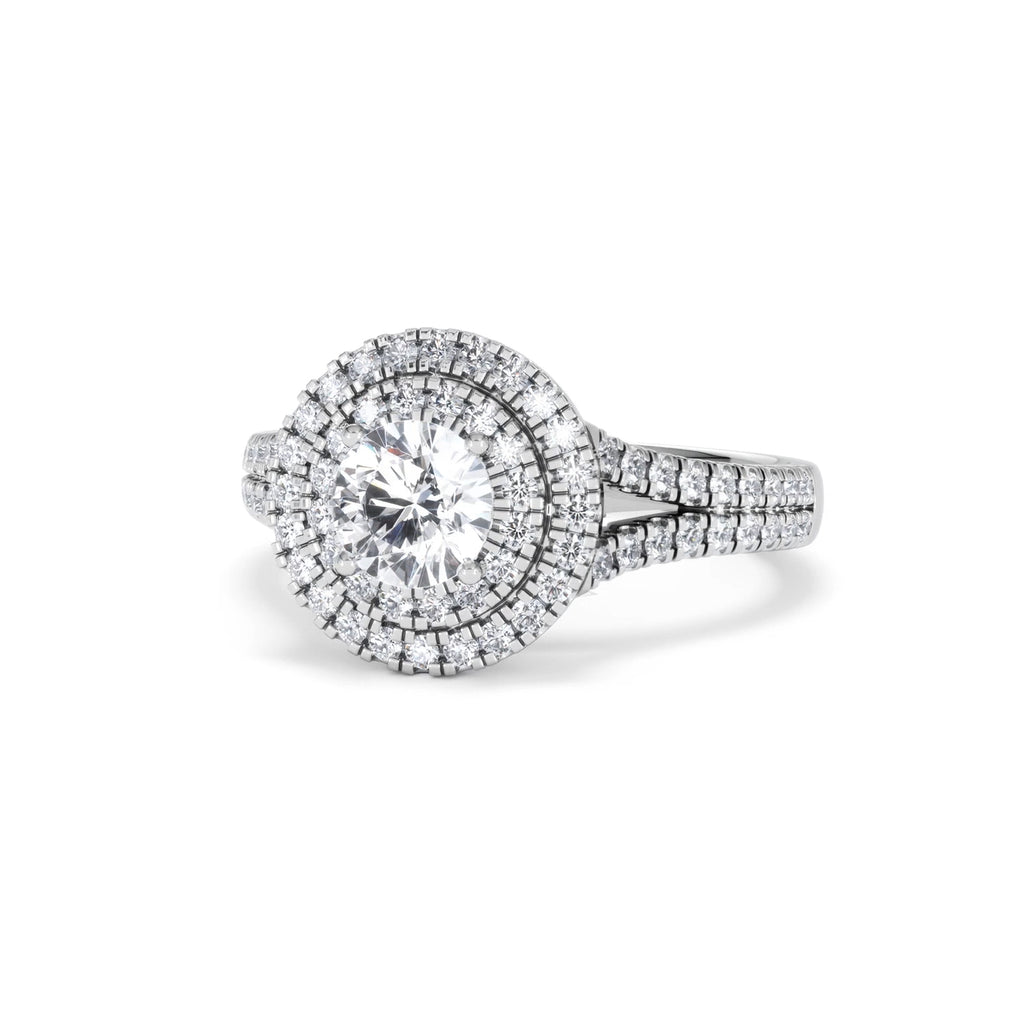 Camilla GIA Diamond Halo Engagement Ring in Platinum 1.65ct G/SI2