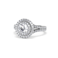 Camilla GIA Diamond Halo Engagement Ring in Platinum 1.65ct G/SI2