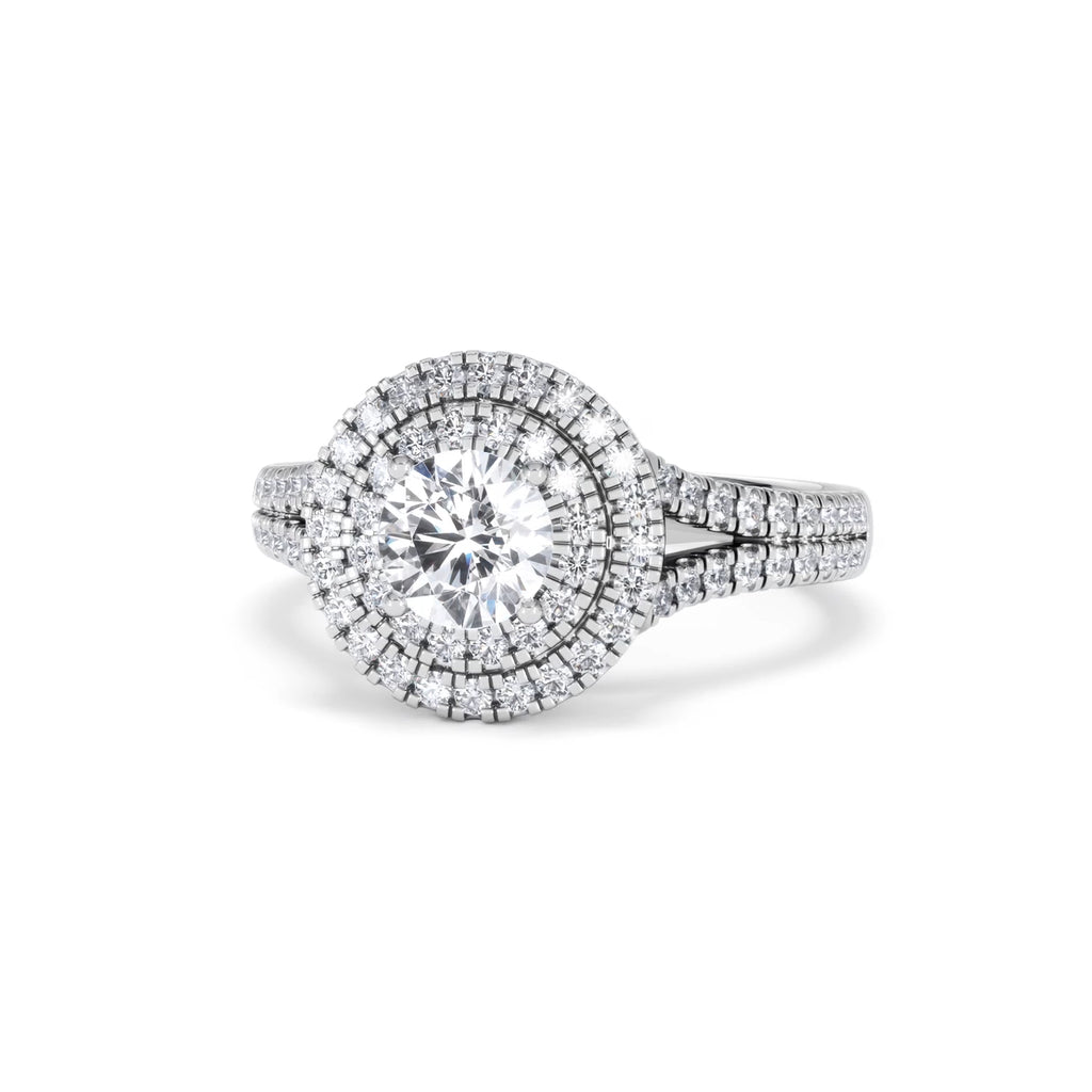 Camilla GIA Diamond Halo Engagement Ring in Platinum 1.65ct G/SI2