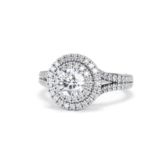 Camilla GIA Diamond Halo Engagement Ring in Platinum 1.65ct G/SI2