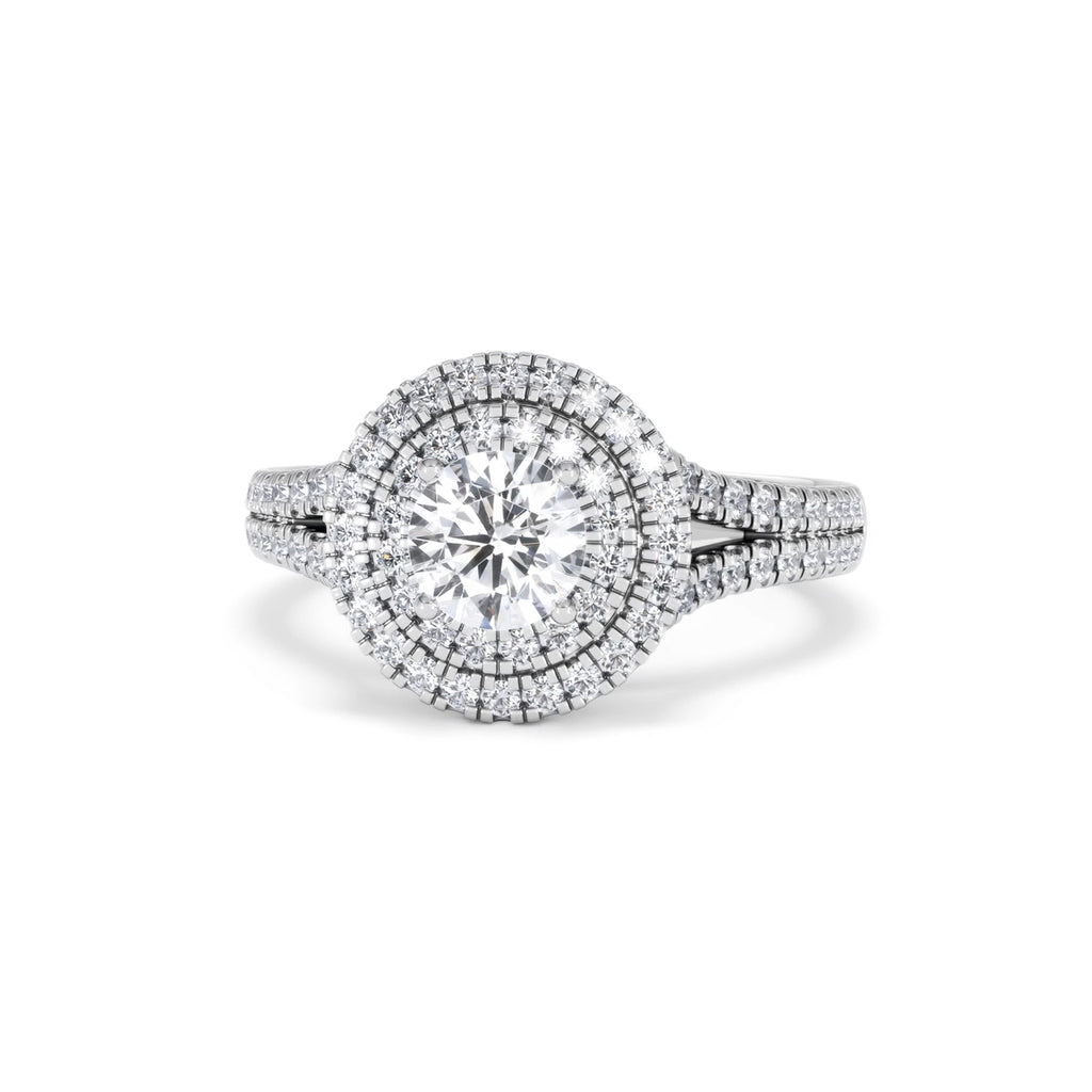 Camilla GIA Diamond Halo Engagement Ring in Platinum 1.65ct G/SI2