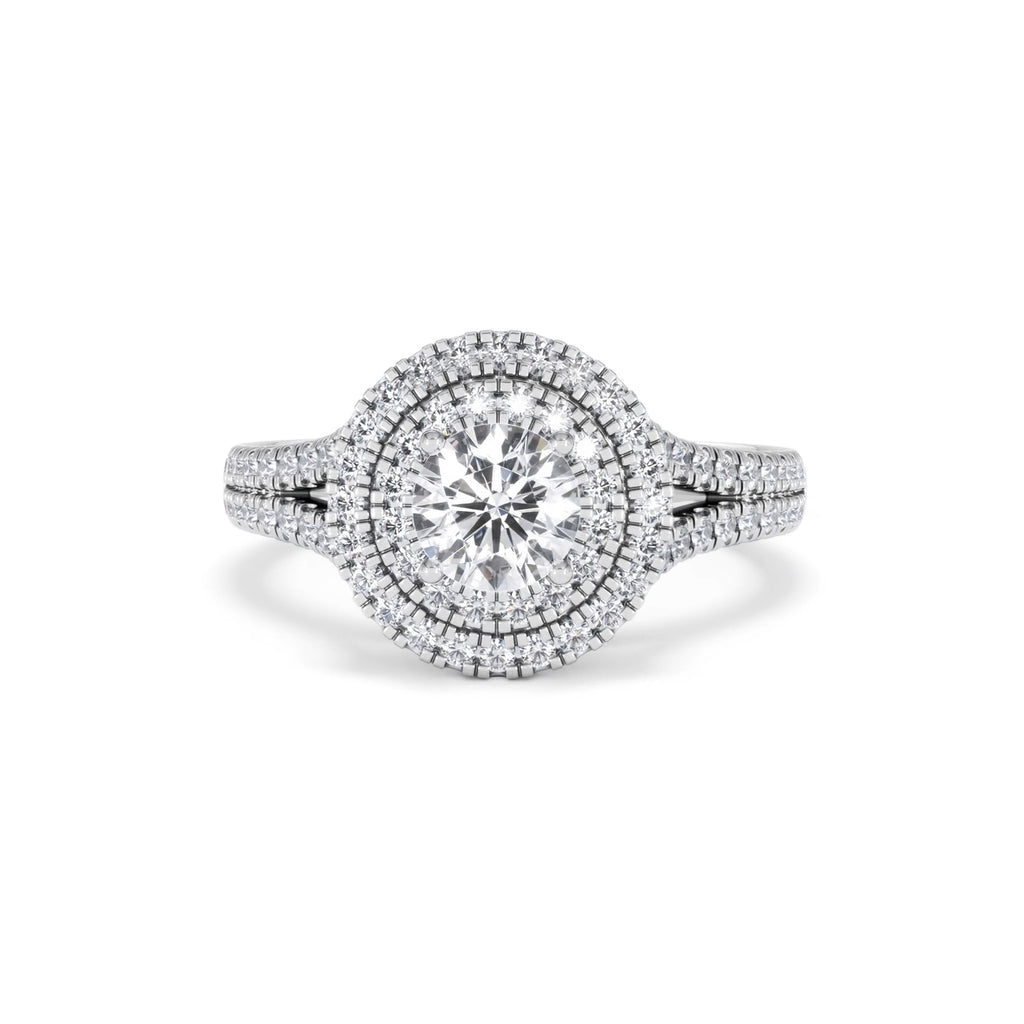 Camilla GIA Diamond Halo Engagement Ring in Platinum 1.65ct G/SI2