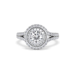 Camilla GIA Diamond Halo Engagement Ring in Platinum 1.65ct G/SI2