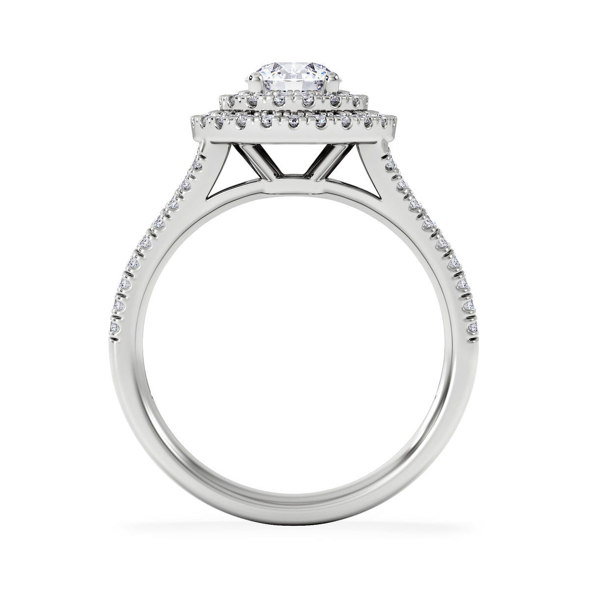 Camilla GIA Diamond Halo Engagement Ring in Platinum 1.65ct G/VS2