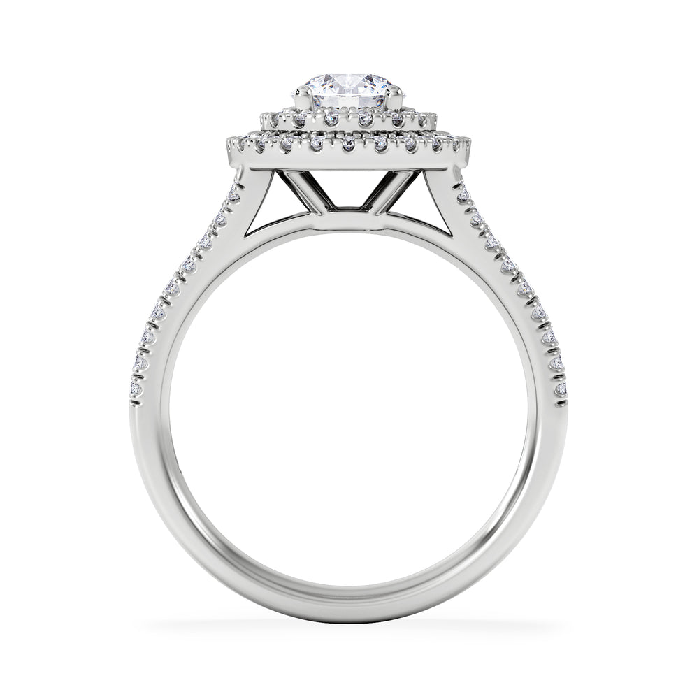 Camilla GIA Diamond Halo Engagement Ring in Platinum 1.65ct G/SI2