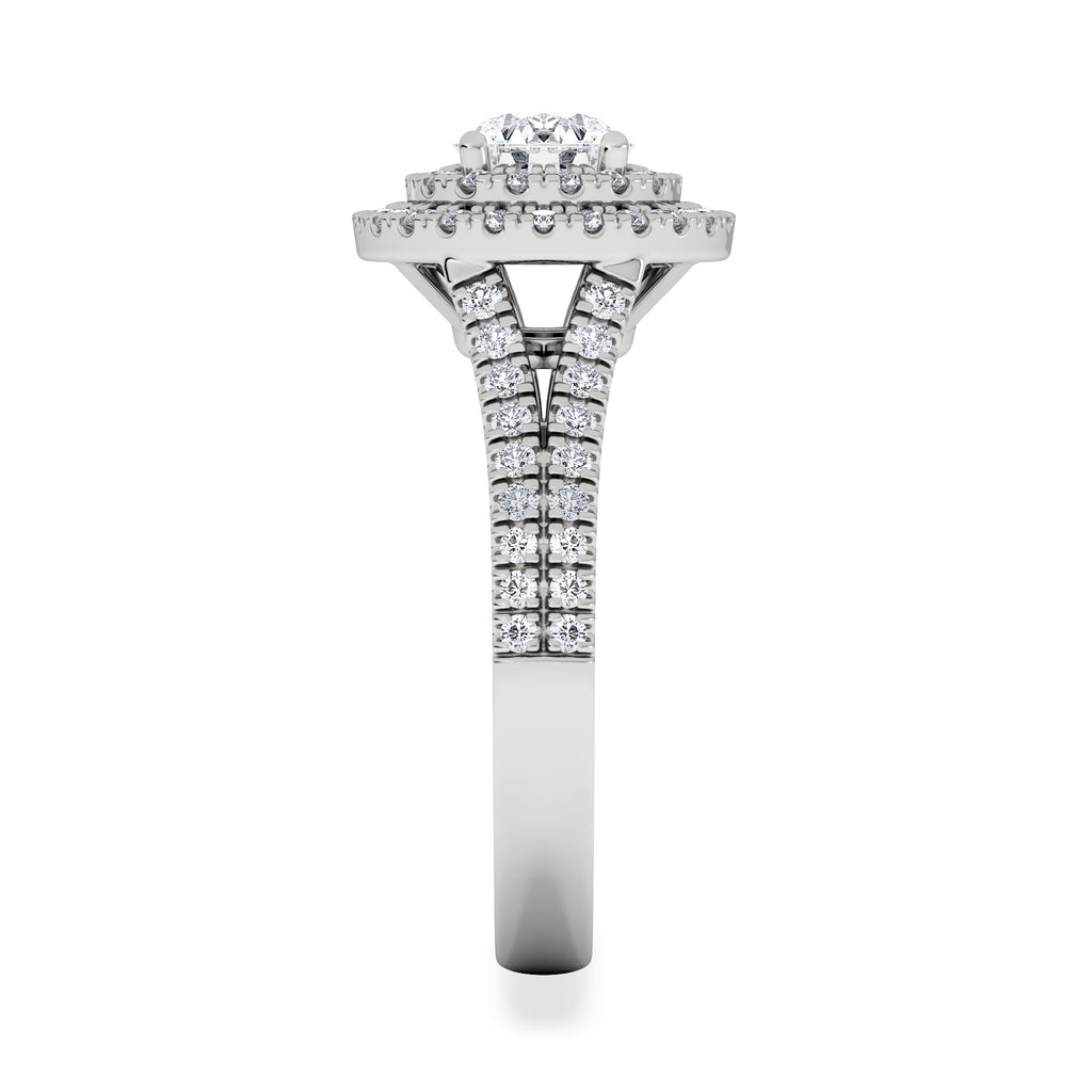 Camilla GIA Diamond Halo Engagement Ring in Platinum 1.65ct G/SI2