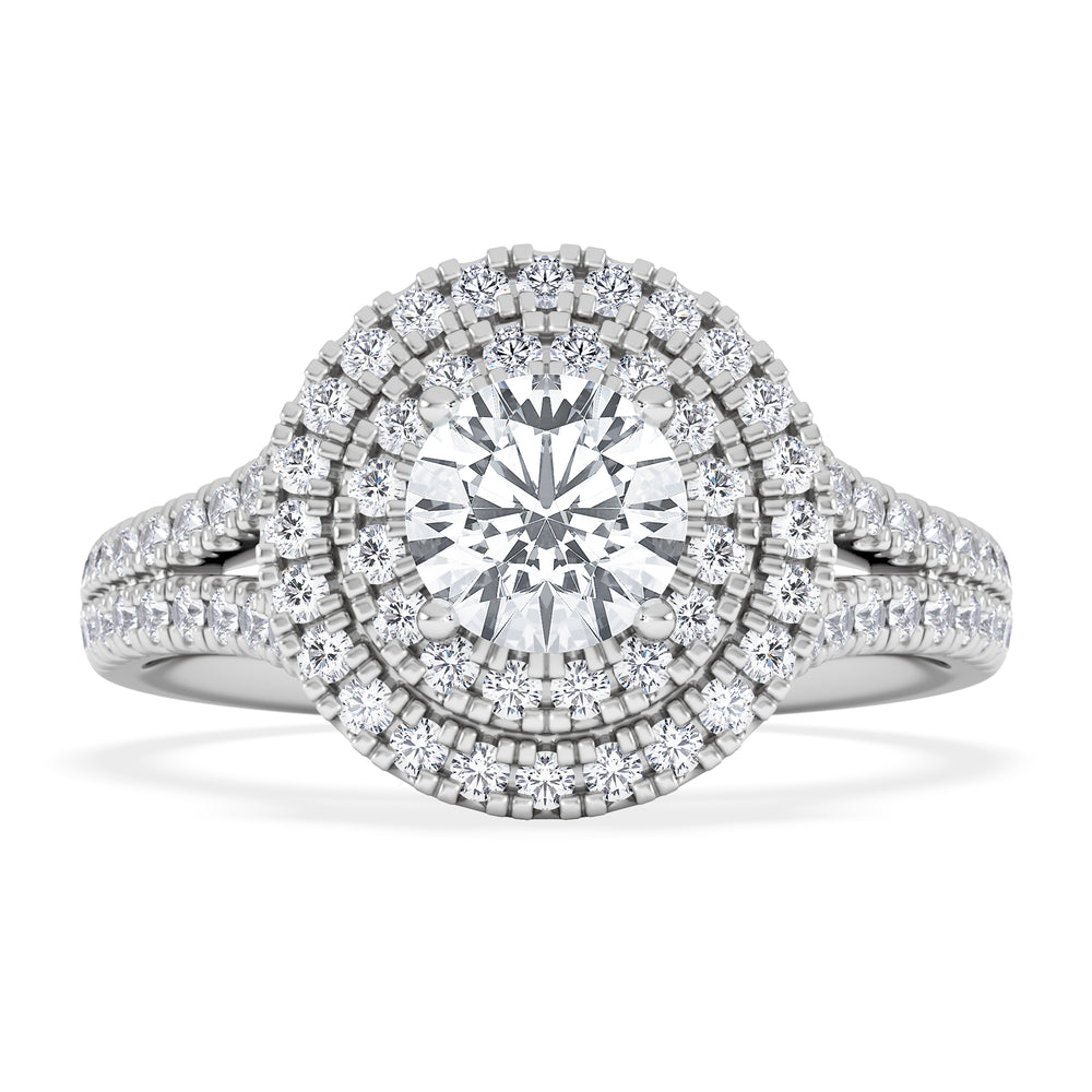 Camilla GIA Diamond Halo Engagement Ring in Platinum 1.65ct G/VS2