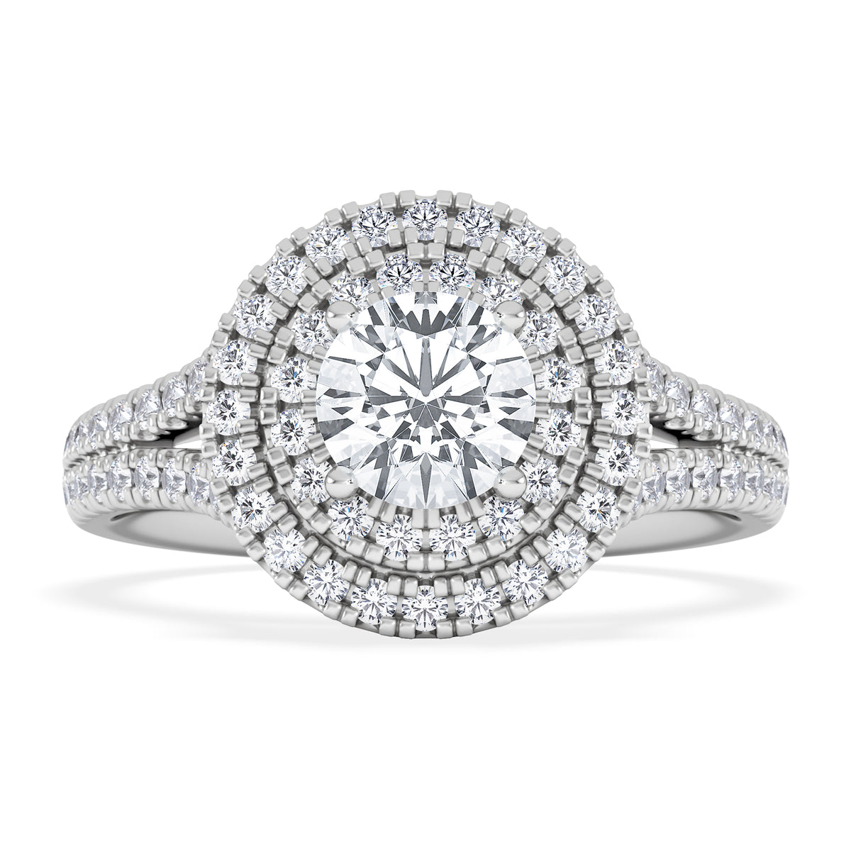 Camilla GIA Diamond Halo Engagement Ring in Platinum 1.65ct G/SI2