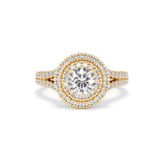 Camilla GIA Diamond Halo Engagement Ring in 18K Gold 1.65ct G/VS