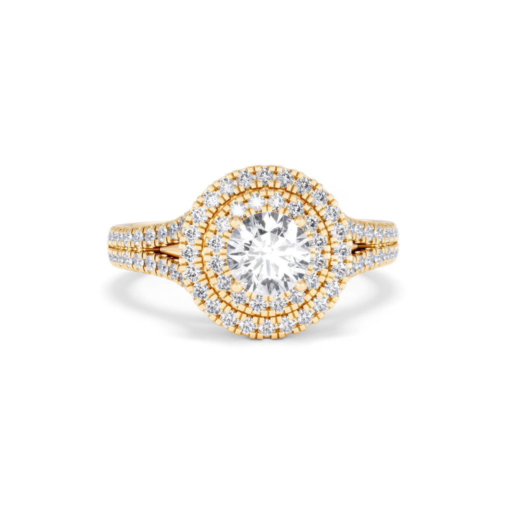 Camilla GIA Diamond Halo Engagement Ring in 18K Gold 1.65ct G/VS
