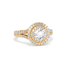 Camilla GIA Diamond Halo Engagement Ring in 18K Gold 1.65ct G/VS