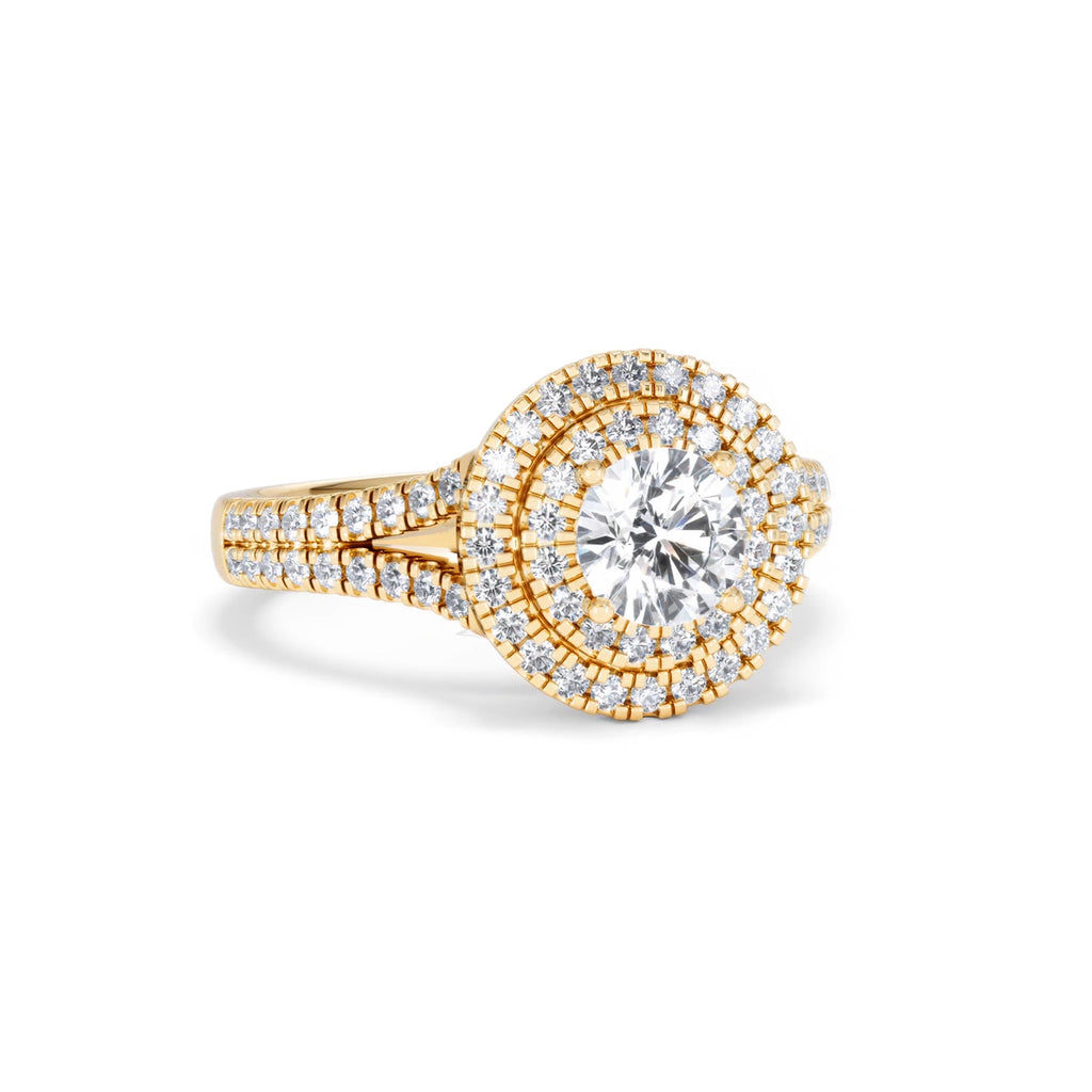 Camilla GIA Diamond Halo Engagement Ring in 18K Gold 1.65ct G/VS