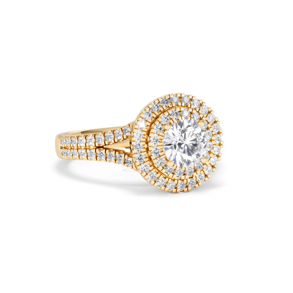 Camilla GIA Diamond Halo Engagement Ring in 18K Gold 1.65ct G/VS