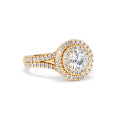 Camilla GIA Diamond Halo Engagement Ring in 18K Gold 1.65ct G/VS