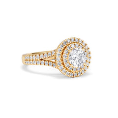 Camilla GIA Diamond Halo Engagement Ring in 18K Gold 1.65ct G/VS