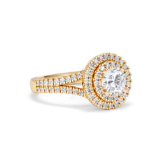 Camilla GIA Diamond Halo Engagement Ring in 18K Gold 1.65ct G/VS