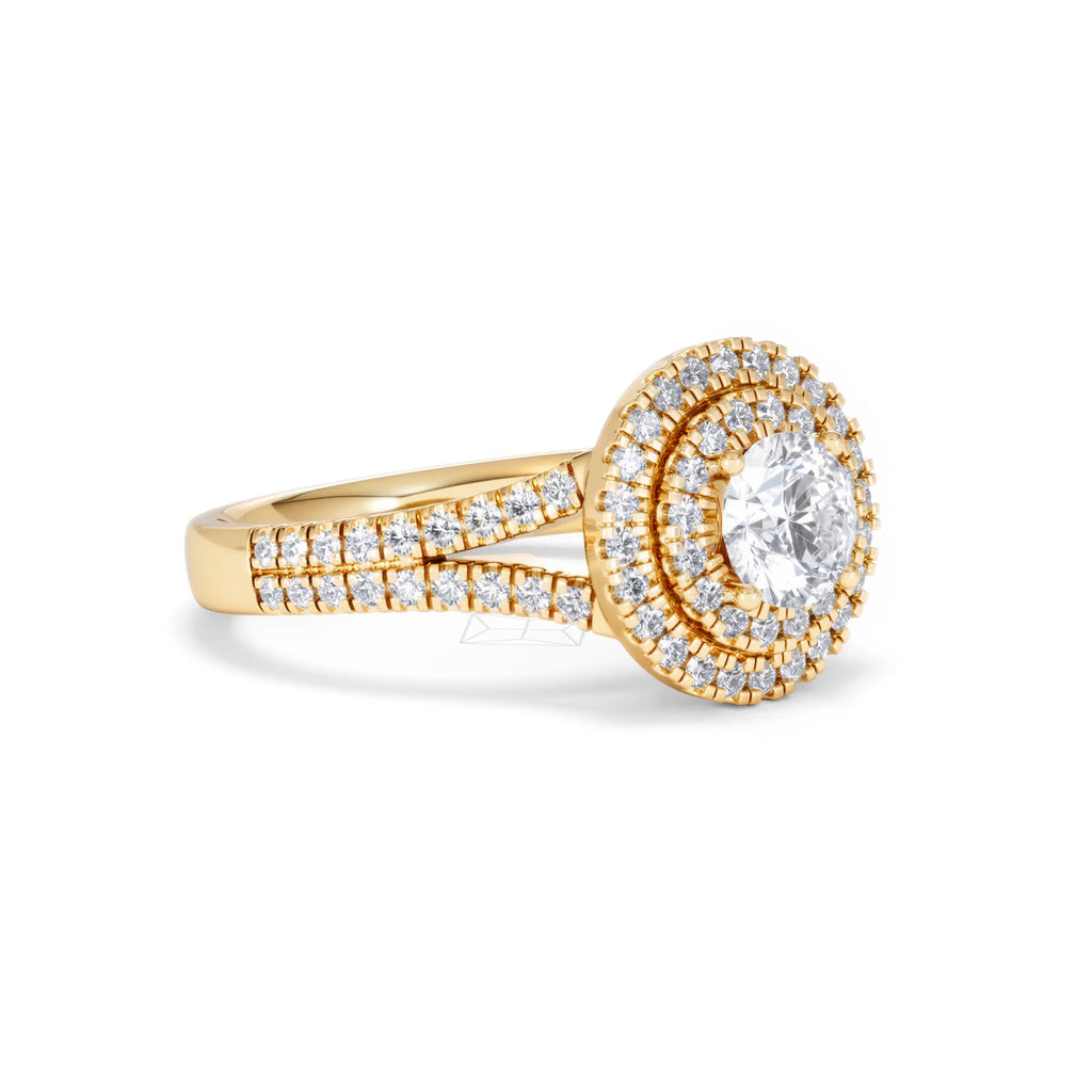 Camilla GIA Diamond Halo Engagement Ring in 18K Gold 1.65ct G/VS