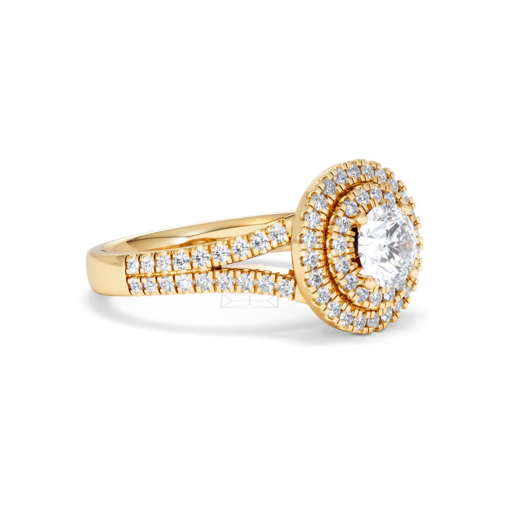 Camilla GIA Diamond Halo Engagement Ring in 18K Gold 1.65ct G/VS