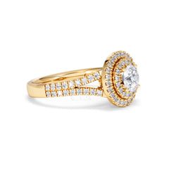 Camilla GIA Diamond Halo Engagement Ring in 18K Gold 1.65ct G/VS