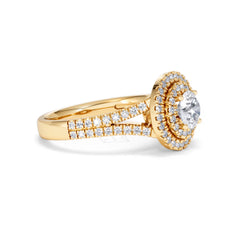 Camilla GIA Diamond Halo Engagement Ring in 18K Gold 1.65ct G/VS