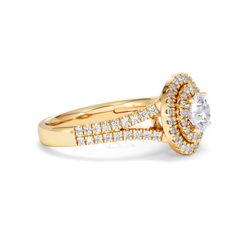 Camilla GIA Diamond Halo Engagement Ring in 18K Gold 1.65ct G/VS