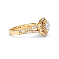 Camilla GIA Diamond Halo Engagement Ring in 18K Gold 1.65ct G/VS