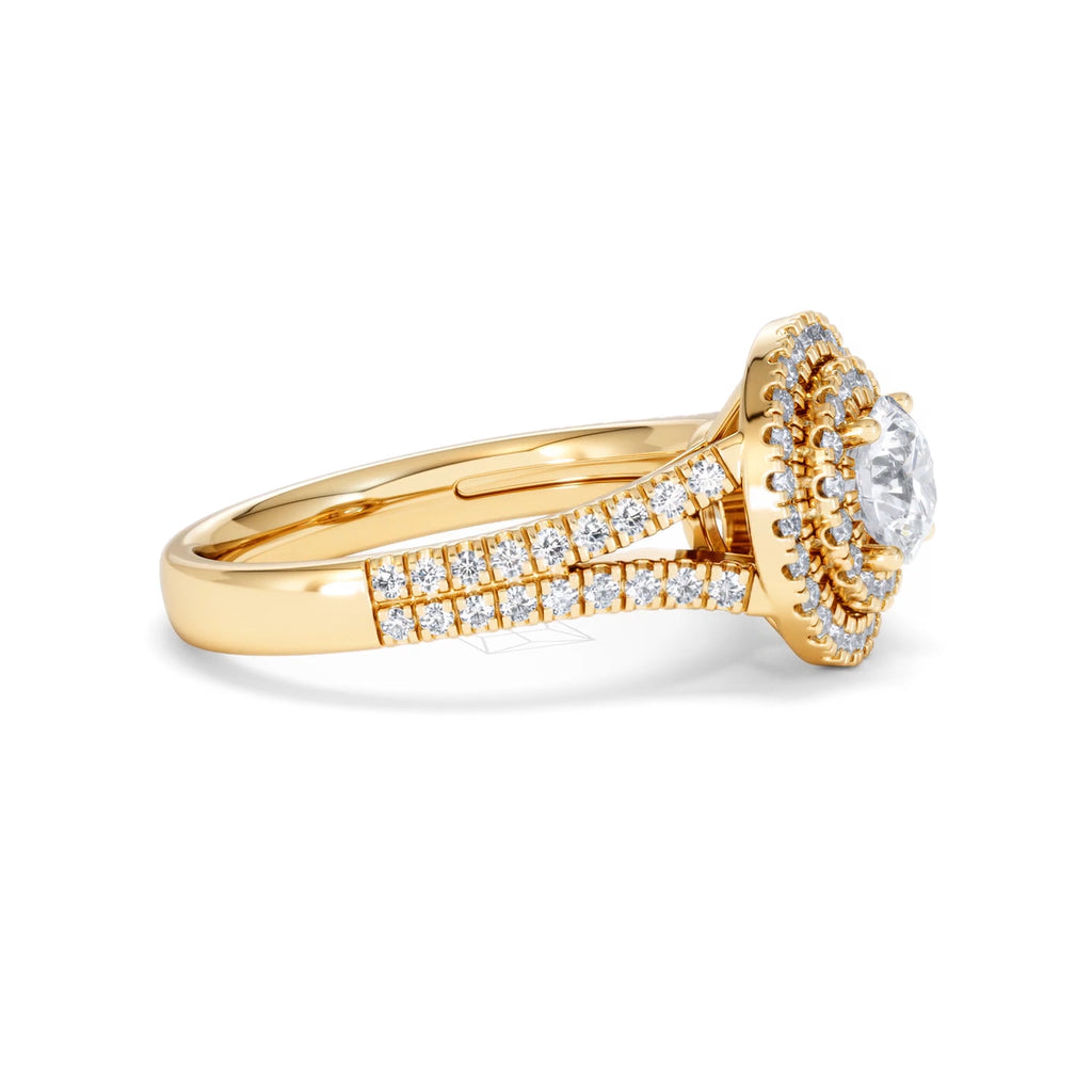 Camilla GIA Diamond Halo Engagement Ring in 18K Gold 1.65ct G/VS
