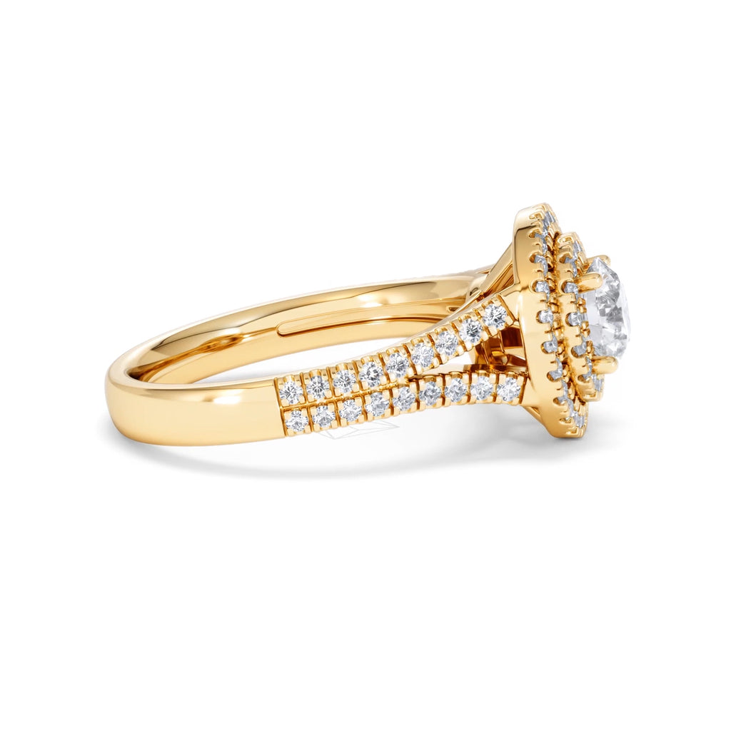 Camilla GIA Diamond Halo Engagement Ring in 18K Gold 1.65ct G/VS
