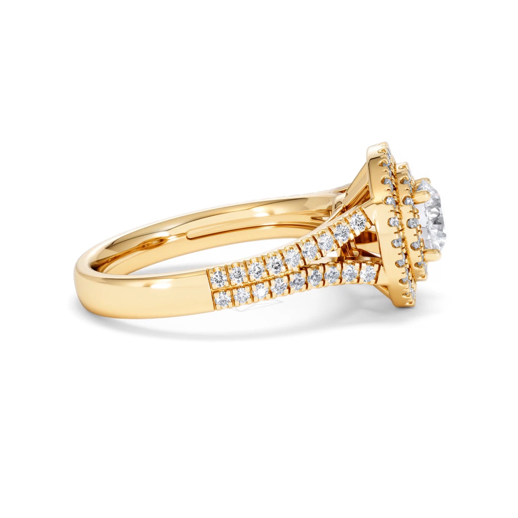 Camilla GIA Diamond Halo Engagement Ring in 18K Gold 1.65ct G/VS