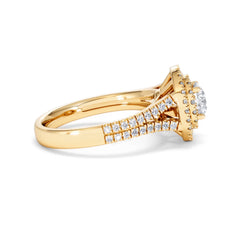 Camilla GIA Diamond Halo Engagement Ring in 18K Gold 1.65ct G/VS