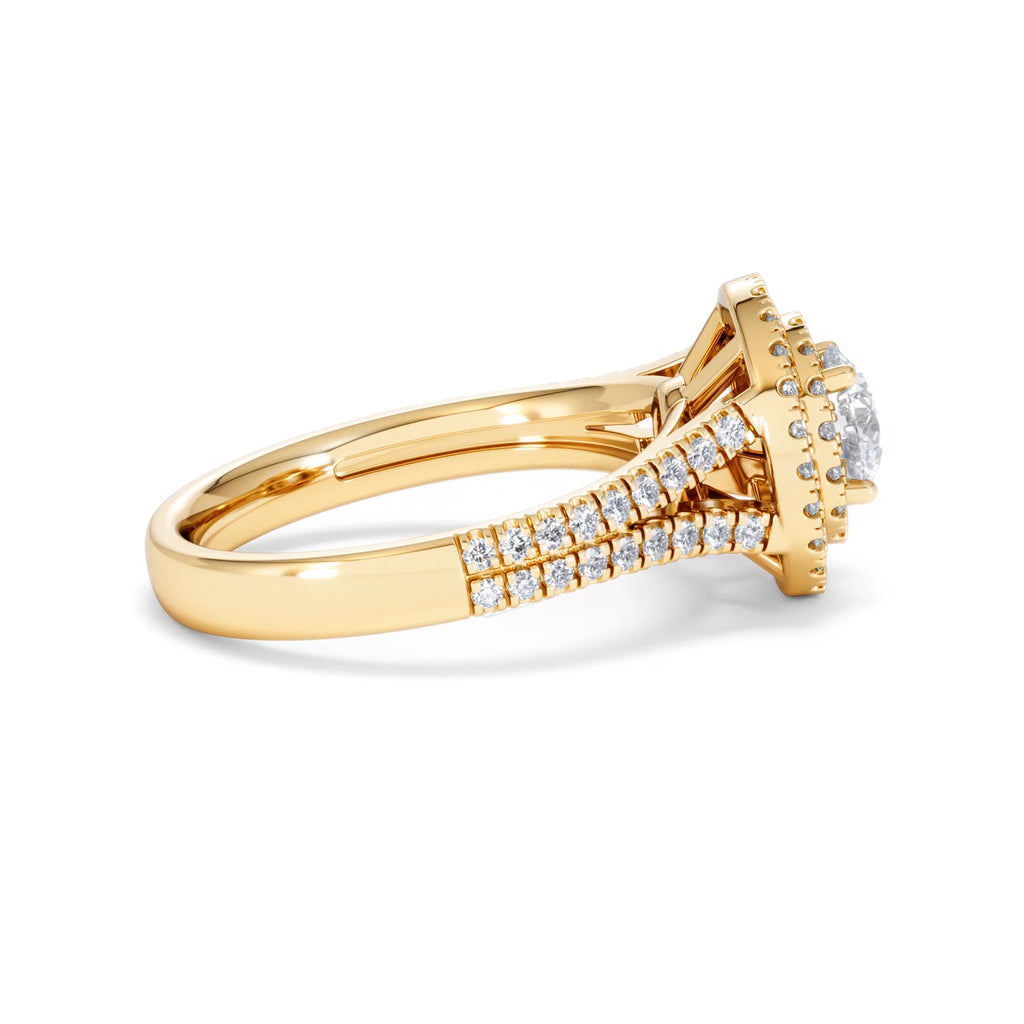 Camilla GIA Diamond Halo Engagement Ring in 18K Gold 1.65ct G/VS
