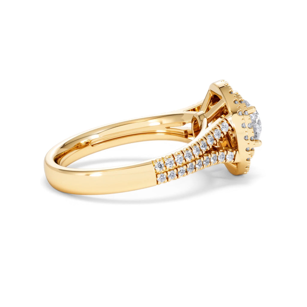 Camilla GIA Diamond Halo Engagement Ring in 18K Gold 1.65ct G/VS