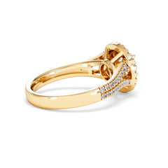 Camilla GIA Diamond Halo Engagement Ring in 18K Gold 1.65ct G/VS