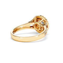 Camilla GIA Diamond Halo Engagement Ring in 18K Gold 1.65ct G/VS