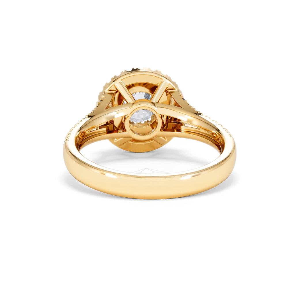 Camilla GIA Diamond Halo Engagement Ring in 18K Gold 1.65ct G/VS