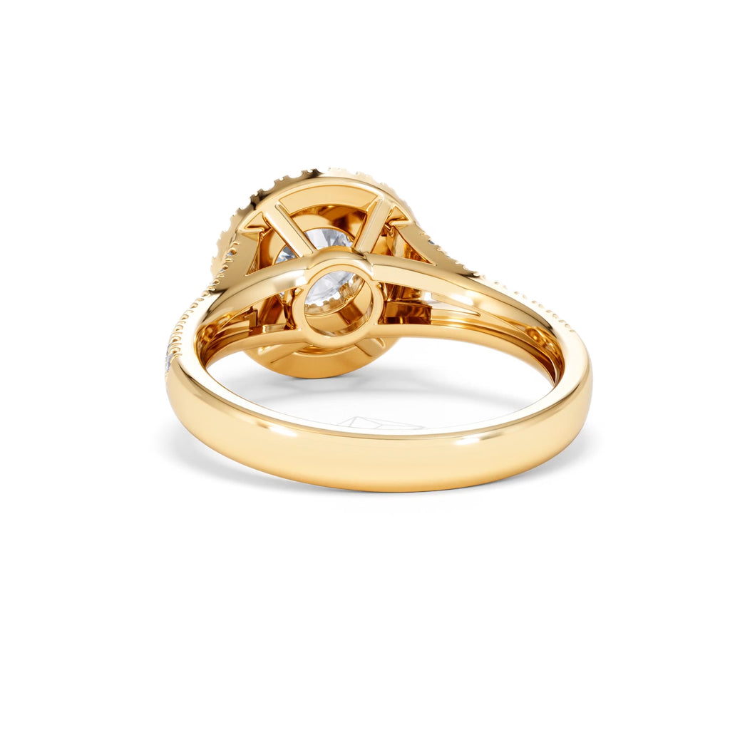 Camilla GIA Diamond Halo Engagement Ring in 18K Gold 1.65ct G/VS