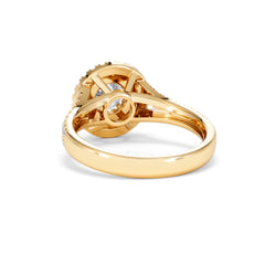 Camilla GIA Diamond Halo Engagement Ring in 18K Gold 1.65ct G/VS