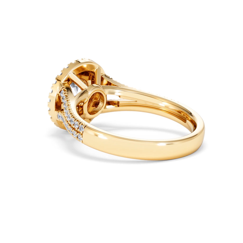 Camilla GIA Diamond Halo Engagement Ring in 18K Gold 1.65ct G/VS
