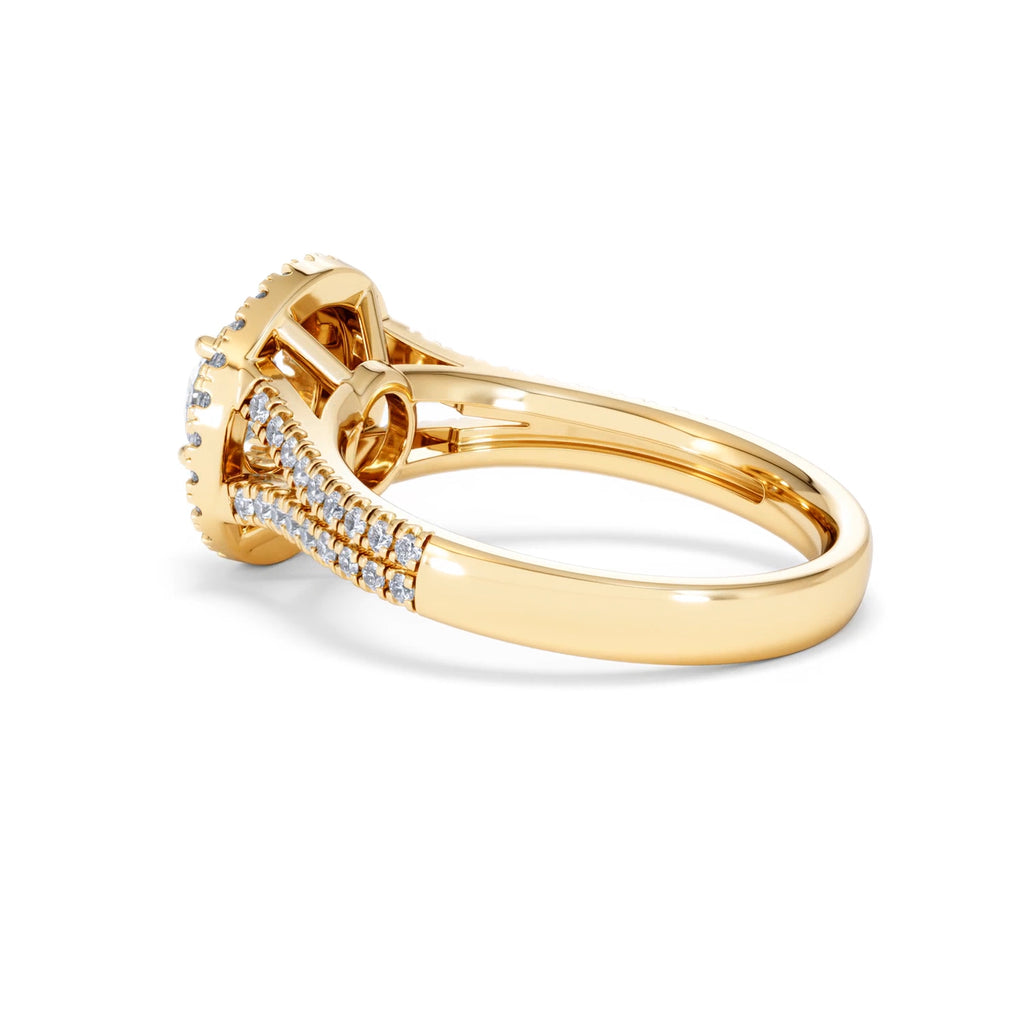 Camilla GIA Diamond Halo Engagement Ring in 18K Gold 1.65ct G/VS
