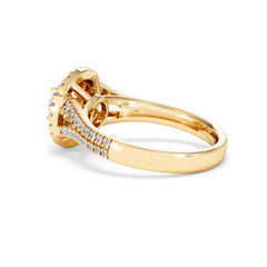 Camilla GIA Diamond Halo Engagement Ring in 18K Gold 1.65ct G/VS