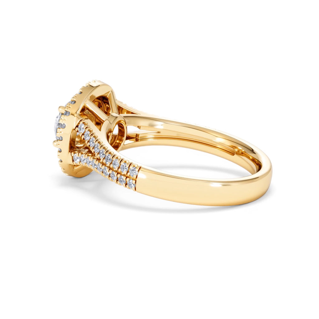 Camilla GIA Diamond Halo Engagement Ring in 18K Gold 1.65ct G/VS