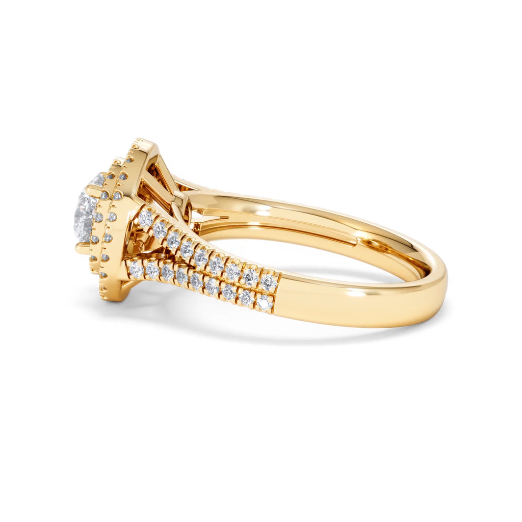 Camilla GIA Diamond Halo Engagement Ring in 18K Gold 1.65ct G/VS