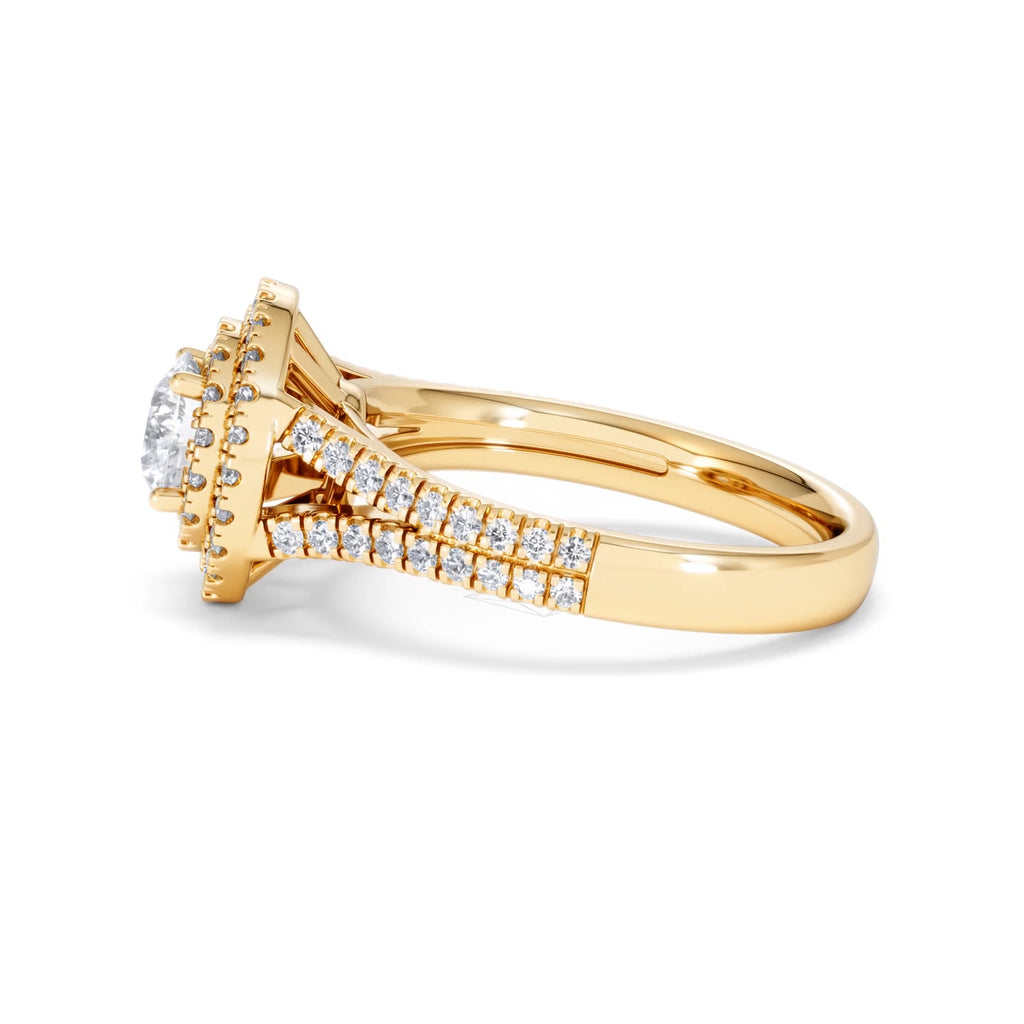Camilla GIA Diamond Halo Engagement Ring in 18K Gold 1.65ct G/VS
