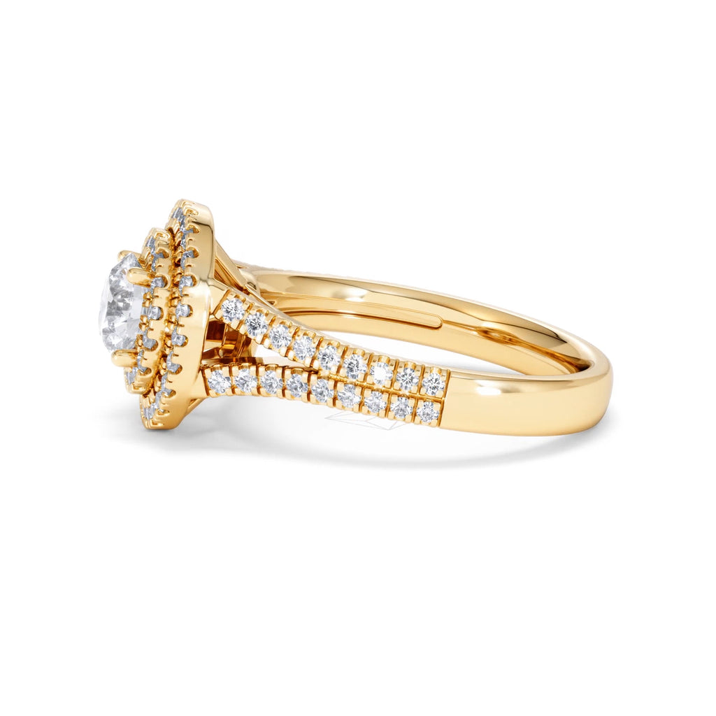 Camilla GIA Diamond Halo Engagement Ring in 18K Gold 1.65ct G/VS