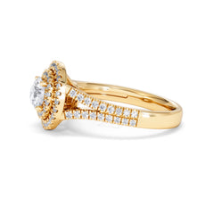 Camilla GIA Diamond Halo Engagement Ring in 18K Gold 1.65ct G/VS