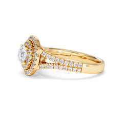 Camilla GIA Diamond Halo Engagement Ring in 18K Gold 1.65ct G/VS