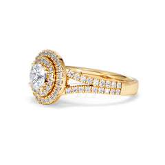 Camilla GIA Diamond Halo Engagement Ring in 18K Gold 1.65ct G/VS