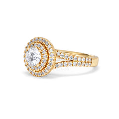 Camilla GIA Diamond Halo Engagement Ring in 18K Gold 1.65ct G/VS